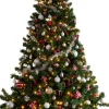 Sale Everlands künstlicher Weihnachtsbaum Imperial rot / weiß D 137 H 210 cm mit 380 LEDs Künstliche Weihnachtsbäume