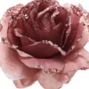Hot Everlands Weihnachtsschmuck Rose mit Clip rosa D 14 H 8,5 cm Weihnachtskugeln & -Anhänger