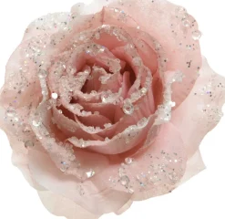 Online Everlands Weihnachtsschmuck Rose mit Clip rosa D 14 H 8,5 cm Weihnachtskugeln & -Anhänger