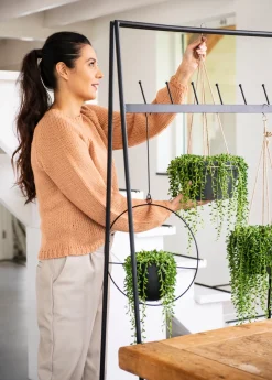 Clearance Everydays by Hängetopf Dexter schwarz 35 x 14 x 65 cm Blumenampeln & Hängetöpfe|Blumentöpfe & Pflanzgefäße