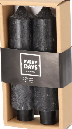 Discount Everydays by Stabkerzen Rustic schwarz 16 Std. 2 St. Stabkerzen