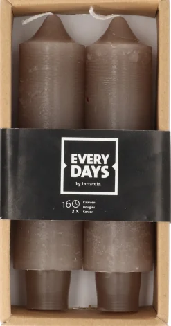 Clearance Everydays by Stabkerzen Rustic taupe 16 Std. 2 St. Stabkerzen