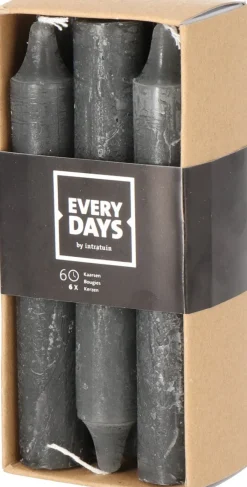 Clearance Everydays by Stabkerzen Rustic grau 6 Std. 6 St. Stabkerzen