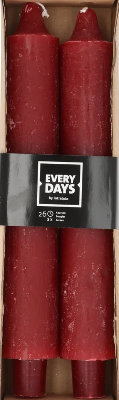 Best Everydays by Stabkerzen Rustic rot 26 Std. 2 St. Stabkerzen