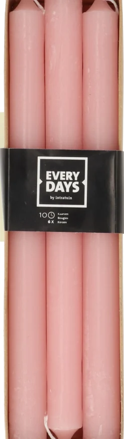 Online Everydays by Stabkerzen Rustic hellrosa 10 Std. 6 St. Stabkerzen