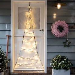 Best Fairybell Weihnachtsbeleuchtung Tür H 210 cm mit 120 LEDs warmweiß Weihnachtsfiguren (Außen)