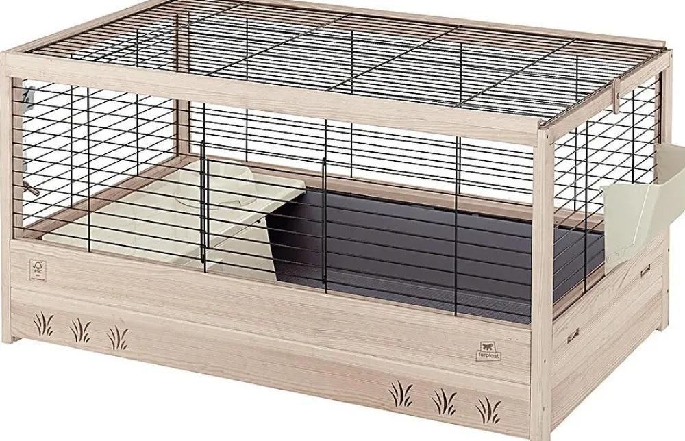 Hot Ferplast Kaninchenstall Arena 100 x 62,5 x 51 cm naturell / schwarz Kaninchenställe & -Käfige