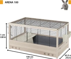 Hot Ferplast Kaninchenstall Arena 100 x 62,5 x 51 cm naturell / schwarz Kaninchenställe & -Käfige