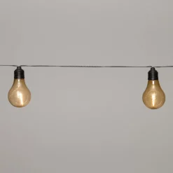 Online Glühbirnenlichterkette Solar 4,5m mit 10 Birnen goldgelb Außenlichterketten