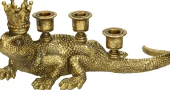 Sale HD Collection Kerzenständer Aurum Eidechse gold 35 x 14,5 x 16 cm Kerzenständer