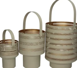 Clearance HD Collection Teelichthalter Sunset beige 21 x 19 x 25 cm Teelichthalter