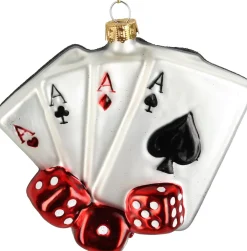 Outlet HD Collection Weihnachtsbaumschmuck Karten rot 11 x 3,9 x 11,7 cm Weihnachtskugeln & -Anhänger