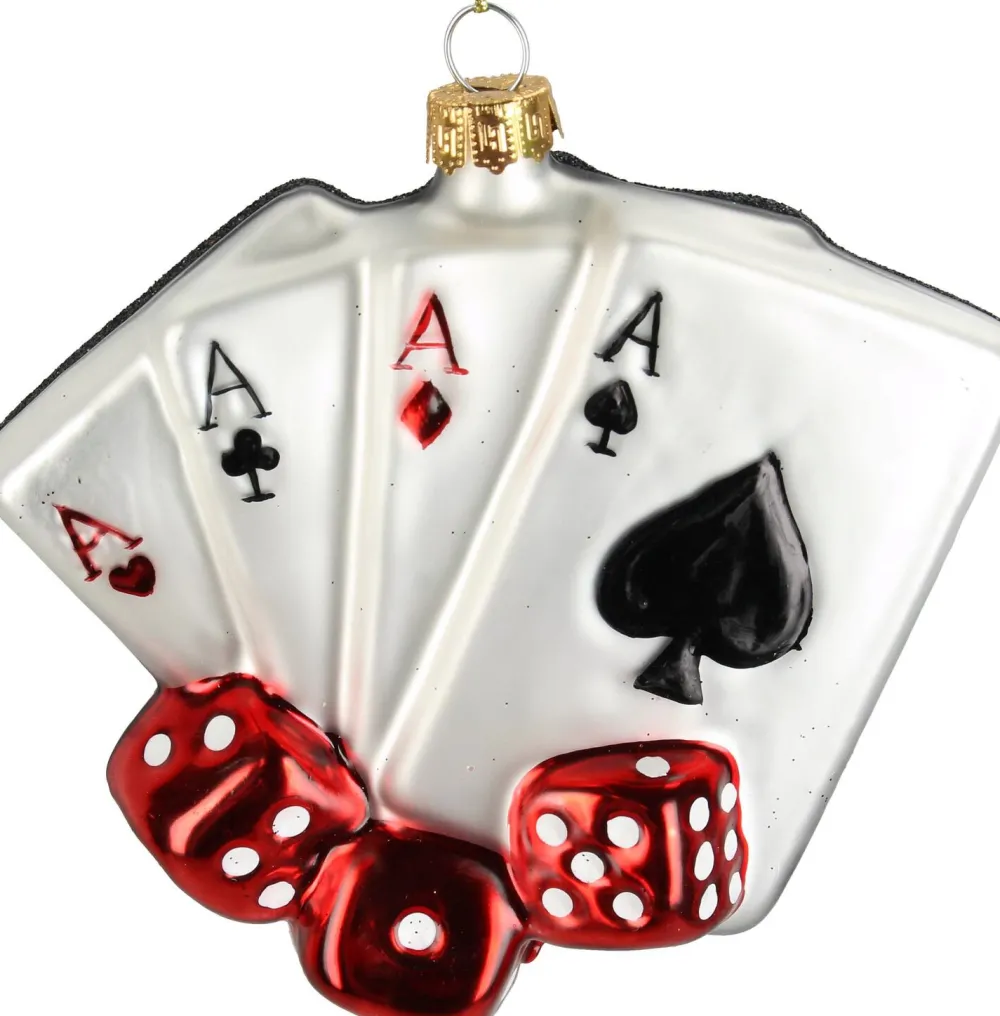 Outlet HD Collection Weihnachtsbaumschmuck Karten rot 11 x 3,9 x 11,7 cm Weihnachtskugeln & -Anhänger