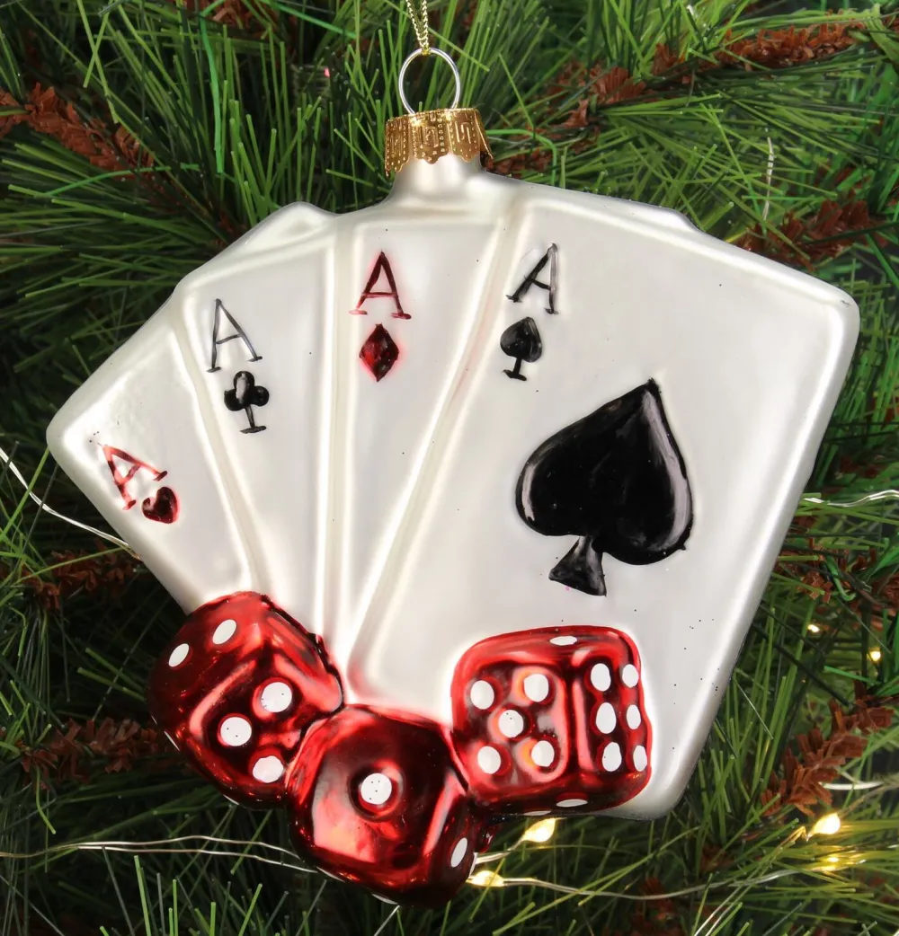 Outlet HD Collection Weihnachtsbaumschmuck Karten rot 11 x 3,9 x 11,7 cm Weihnachtskugeln & -Anhänger