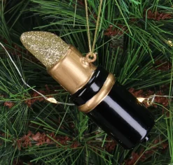 Outlet HD Collection Weihnachtsbaumschmuck Lippenstift schwarz 2,8 x 3 x 9,3 cm Weihnachtskugeln & -Anhänger