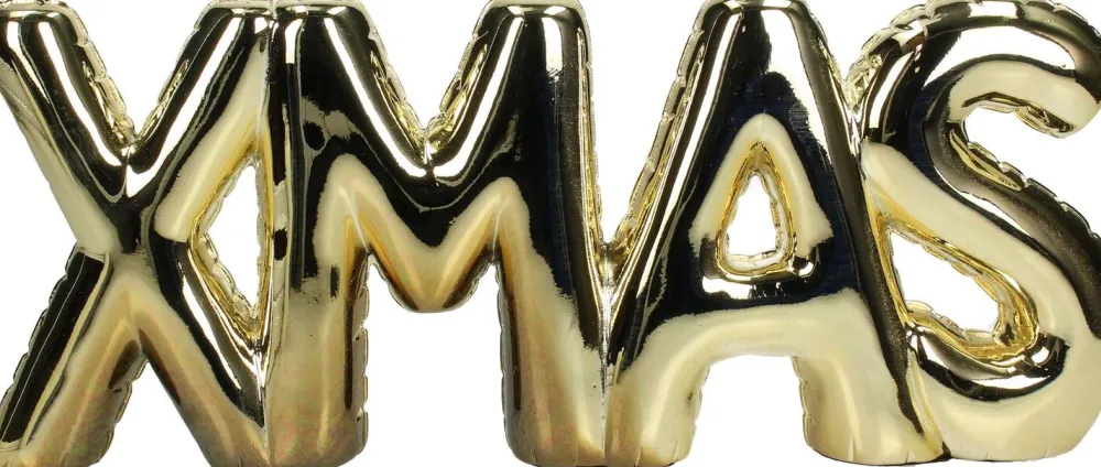 Online HD Collection Weihnachtsdeko Wand X-mas gold 14 x 4,2 x 35 cm Weihnachtsfiguren & -Objekte