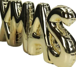 Online HD Collection Weihnachtsdeko Wand X-mas gold 14 x 4,2 x 35 cm Weihnachtsfiguren & -Objekte