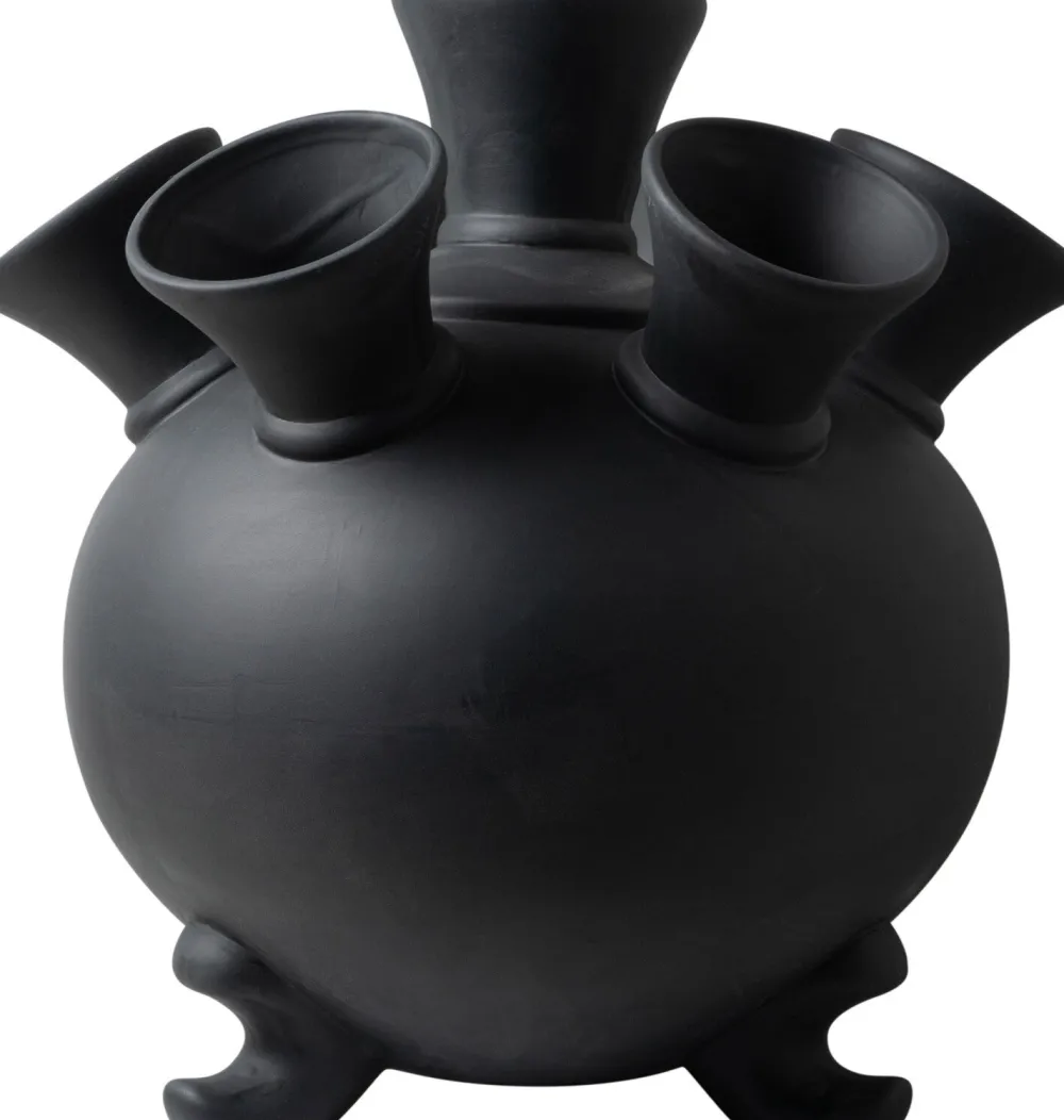 Heinen Delfts blau x Tulpenvase schwarz D 25 H 30 cm Vasen & Krüge|Blumentöpfe & Pflanzgefäße