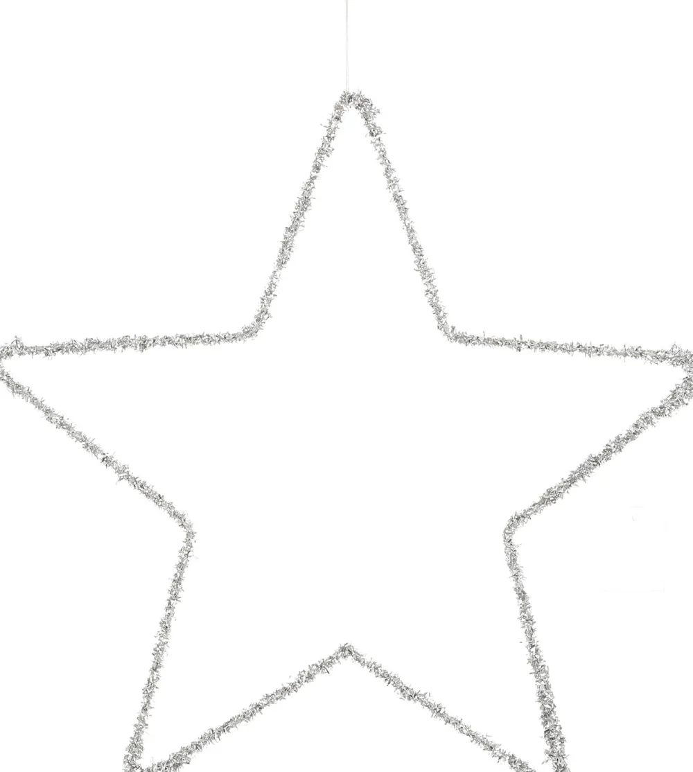 Outlet House of Seasons kerstfiguur Stern silber D 50 H 0,50 cm Weihnachtsdeko Zum Aufhängen|Weihnachtssterne