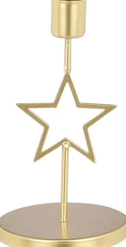 House of Seasons Kerzenständer Stern gold 17 x 9 x 9 cm Kerzenständer