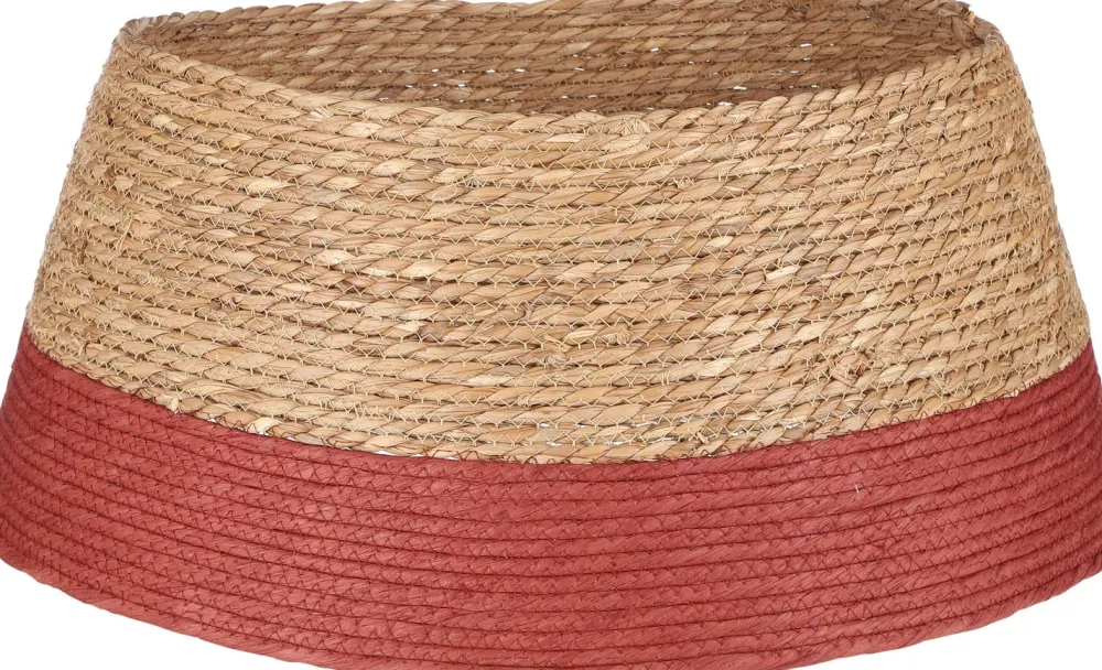 House of Seasons Korb für Weihnachtsbaum rot / braun D 58 H 26 cm Weihnachtsbaumdecken & -Körbe
