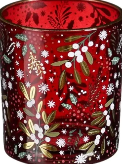 Discount House of Seasons Teelichthalter Storm rot D 7 H 8 cm Teelichthalter