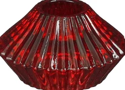 Outlet House of Seasons Teelichthalter Eloise rot D 7 H 4 cm Teelichthalter