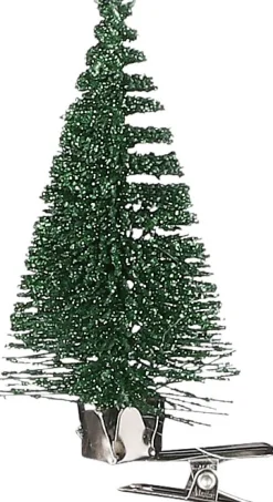 House of Seasons Weihnachtsschmuck Baum mit Clip grün D 4 H 9 cm 6 St. Weihnachtskugeln & -Anhänger