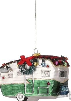 Discount House of Seasons Weihnachtsbaumschmuck Carvan silber 5,5 x 12,5 x 7,5 cm Weihnachtskugeln & -Anhänger