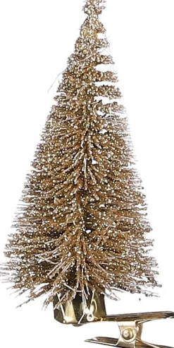 Clearance House of Seasons Weihnachtsschmuck Baum mit Clip gold D 4 H 9 cm 6 St. Weihnachtskugeln & -Anhänger