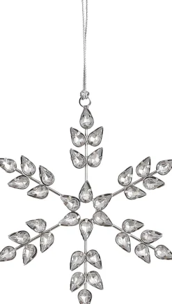 Discount House of Seasons Weihnachtsbaumschmuck Schneeflocke silber D 13 H 2 cm Weihnachtskugeln & -Anhänger