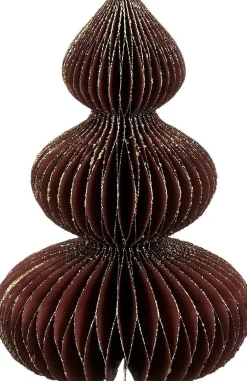 Hot House of Seasons Weihnachtsdeko Baum Rocco rot / gold D 12 H 20 cm Weihnachtsfiguren & -Objekte