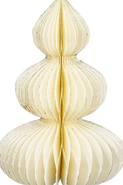 House of Seasons Weihnachtsdeko Baum Rocco crème D 13 H 20 cm Weihnachtsfiguren & -Objekte