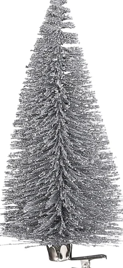 Clearance House of Seasons Weihnachtsschmuck Baum mit Clip silber D 6,5 H 16 cm 3 St. Weihnachtskugeln & -Anhänger