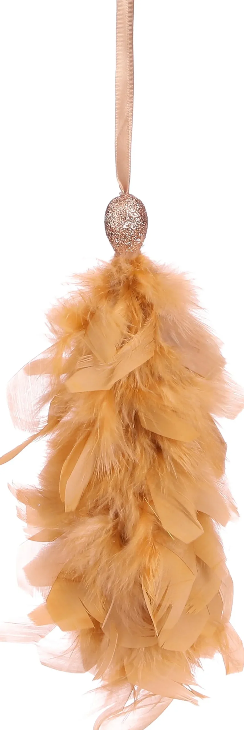 Outlet House of Seasons Weihnachtsbaumschmuck Feder orange D 10 H 22 cm Weihnachtskugeln & -Anhänger