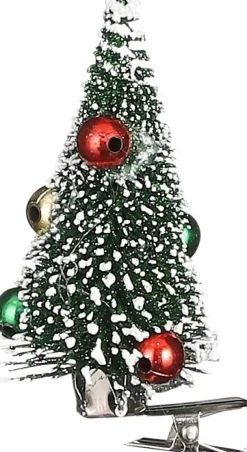 Outlet House of Seasons Weihnachtsschmuck Baum mit Clip grün D 4 H 9 cm 6 St. Weihnachtskugeln & -Anhänger
