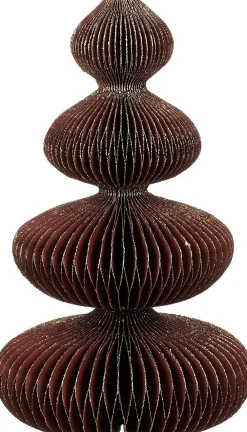 House of Seasons Weihnachtsdeko Baum Rocco rot / gold D 15 H 30 cm Weihnachtsfiguren & -Objekte