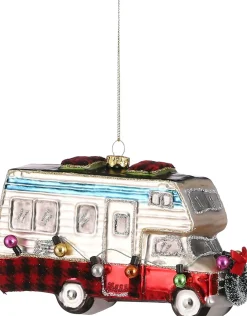 House of Seasons Weihnachtsbaumschmuck Camper silber 6,5 x 15 x 9 cm Weihnachtskugeln & -Anhänger
