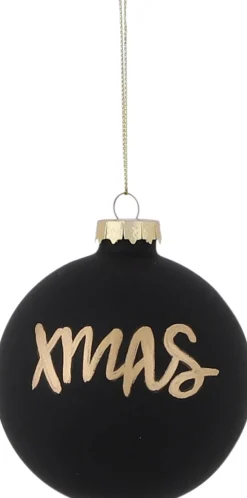 Discount House of Seasons Weihnachtskugel XMAS schwarz D 8 cm Weihnachtskugeln & -Anhänger