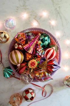 Sale House of Seasons Weihnachtskugel Jolly gold / rosa D 8 H 14 cm Weihnachtskugeln & -Anhänger