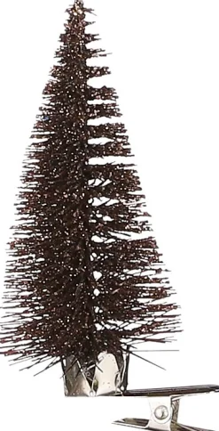 Sale House of Seasons Weihnachtsschmuck Baum mit Clip braun D 4 H 9 cm 6 St. Weihnachtskugeln & -Anhänger