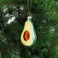 Hot House of Seasons Weihnachtsbaumschmuck Avocado grün 5,5 x4,5 x 10 cm Weihnachtskugeln & -Anhänger