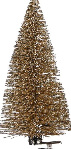 Hot House of Seasons Weihnachtsschmuck Baum mit Clip gold D 6,5 H 16 cm 3 St. Weihnachtskugeln & -Anhänger