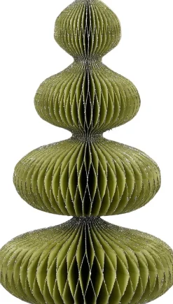 New House of Seasons Weihnachtsdeko Baum Rocco grün / silber D 18 H 30 cm Weihnachtsfiguren & -Objekte