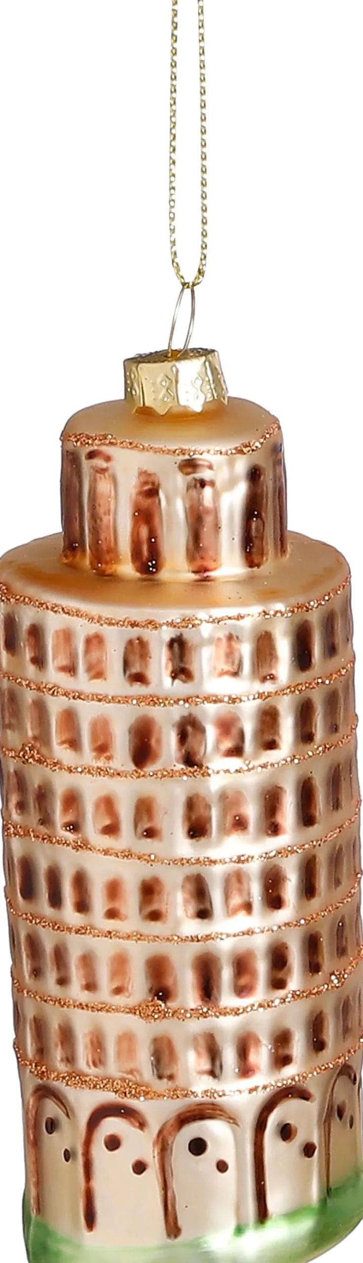 House of Seasons Weihnachtsbaumschmuck Turm von Pisa braun D 4,5 H 12 cm Weihnachtskugeln & -Anhänger