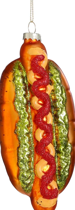 Clearance House of Seasons Weihnachtsbaumschmuck Hotdog gold 7 x 5,5 x 15,5 cm Weihnachtskugeln & -Anhänger