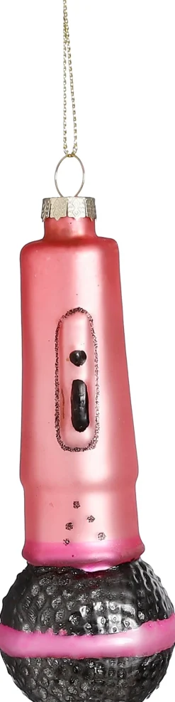 New House of Seasons Weihnachtsbaumschmuck Mikrofon rosa D 4,5 H 12 cm Weihnachtskugeln & -Anhänger