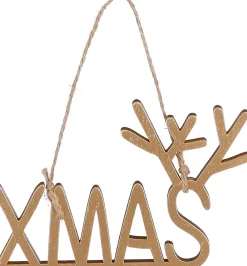 House of Seasons Weihnachtsbaumschmuck XMAS gold 12 x 8 x 0,5 cm Weihnachtskugeln & -Anhänger