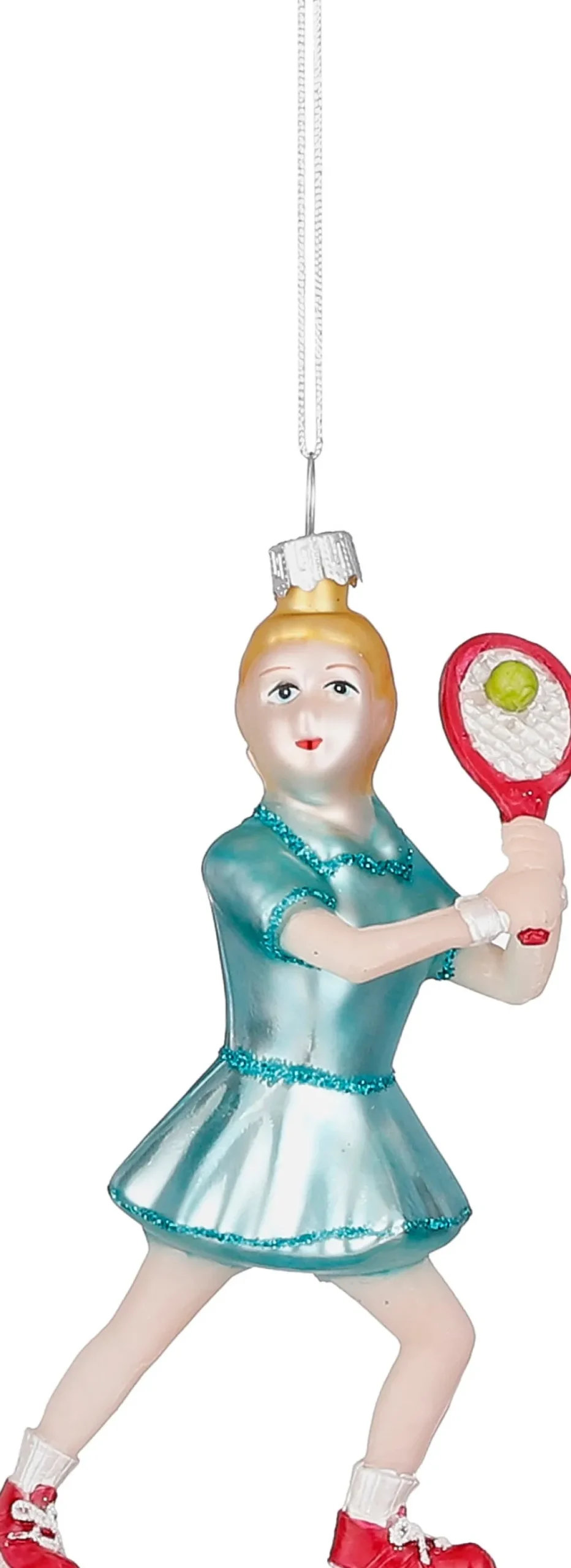Online House of Seasons Weihnachtsbaumschmuck Tennisspieler blau 8 x 4 x 13 cm Weihnachtskugeln & -Anhänger