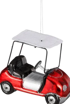 Discount House of Seasons Weihnachtsbaumschmuck Golfcart rot 11 x 5 x 9 cm Weihnachtskugeln & -Anhänger